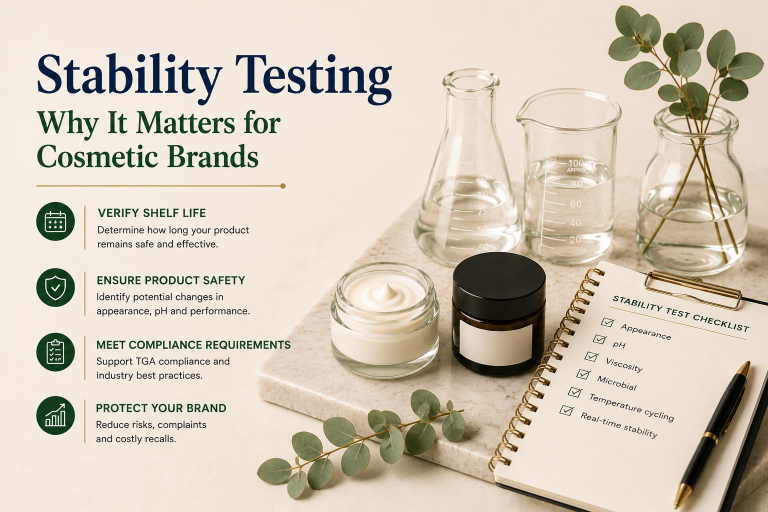 Stability Testing, Epilab cosmetic contract manufacturer Melbourne